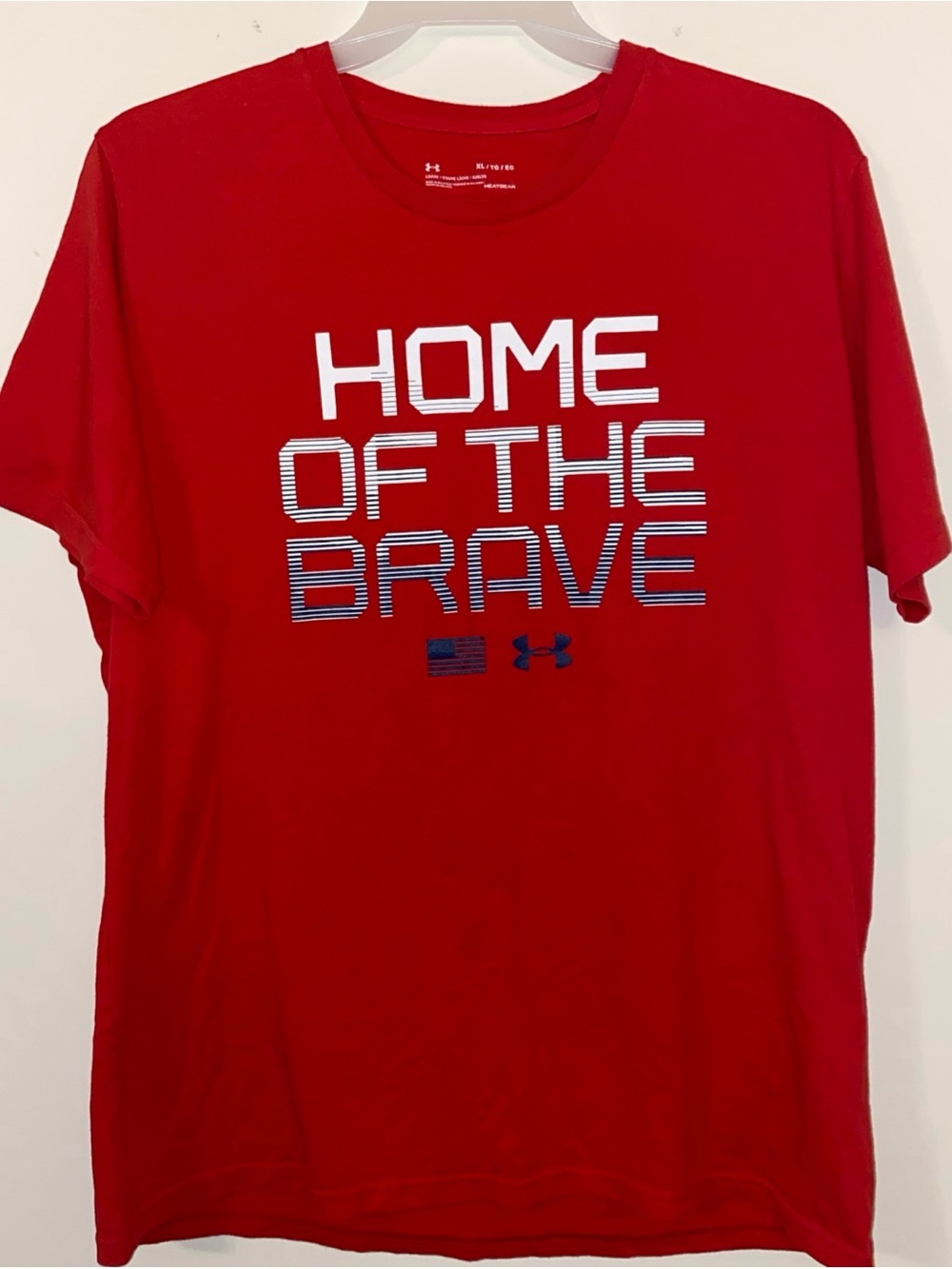 Under Armour Home Of The Brave USA Red Heatgear Loose Men's XL T-Shirt America